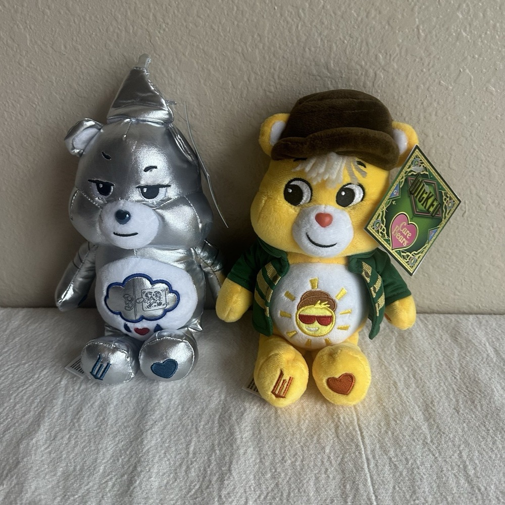 Care Bears Wicked Plush 9" Scarecrow & Tin Man Bears Lot of 2 NWT Collectibles